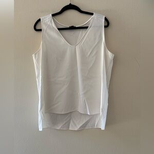 Ann Taylor Ivory Sleeveless V-Neck Layered Hem Camisole Blouse